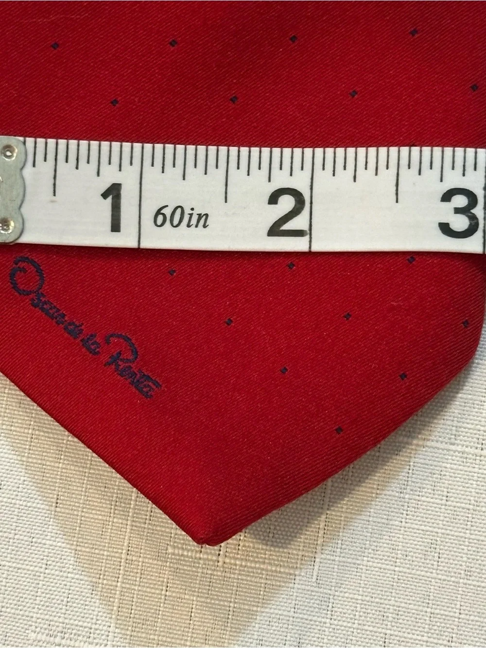 Oscar de la Renta Red Pin Dot Designer Tie